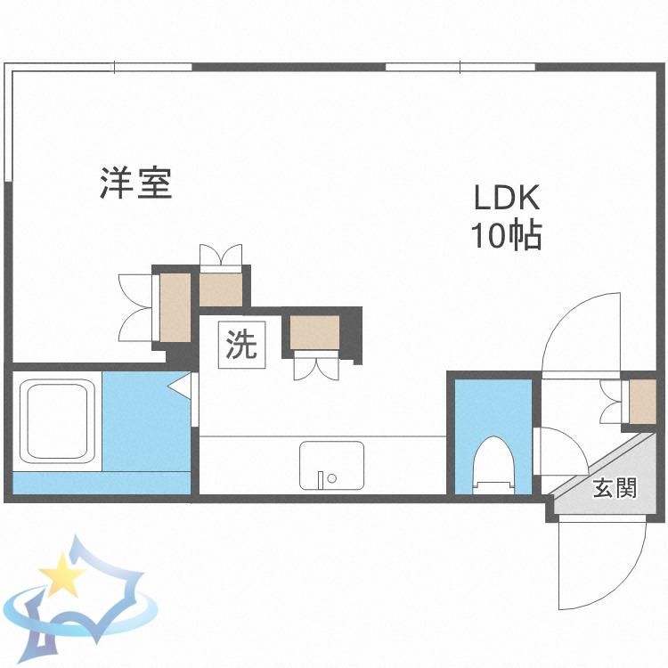 メゾンドール(1LDK/4階)の間取り写真
