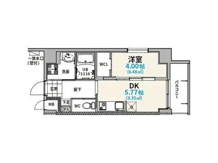 THE LOUNGE LINEAR GATE(1DK/10階)の間取り写真