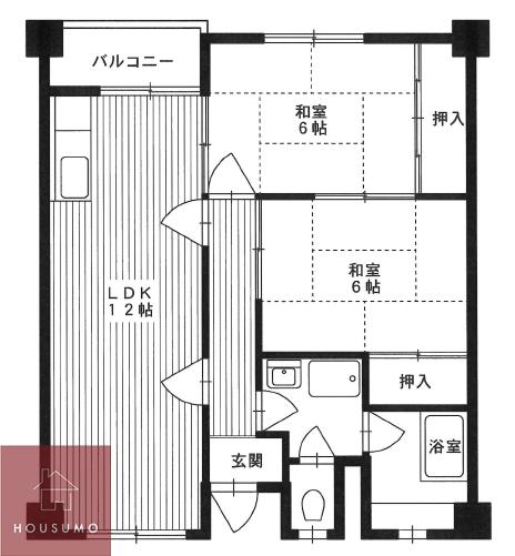 第3清涼マンション(2LDK/2階)の間取り写真