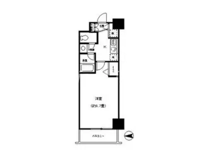 コンフォルトK(1K/4階)の間取り写真