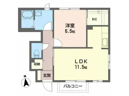 ゲストハウス・アイリス(1LDK/1階)の間取り写真