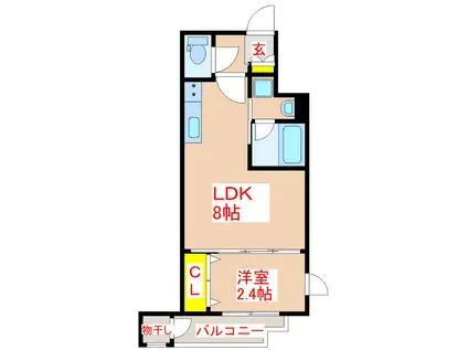 ALEGRIA(1LDK/1階)の間取り写真
