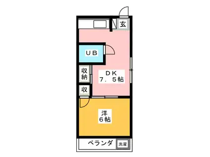 ハイツトダ(1DK/3階)の間取り写真