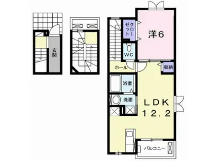 ロジャ アンコラI(1LDK/3階)の間取り写真