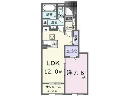 ブリーゼ(1LDK/1階)の間取り写真