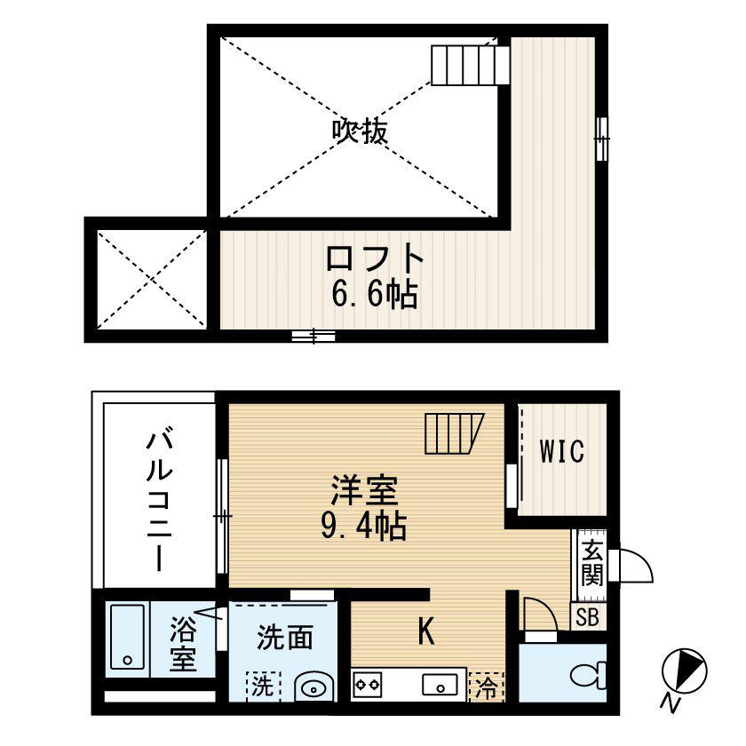 VEGA新富(ワンルーム/2階)の間取り写真