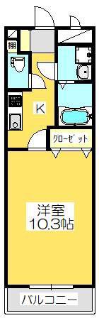 ディアパレス(1K/1階)の間取り写真