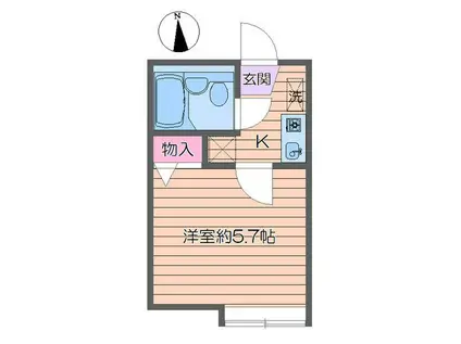 ソレーユ船堀(1K/1階)の間取り写真