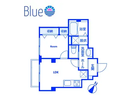 BRIM川原(1LDK/1階)の間取り写真