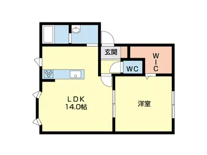 ディアコート6(1LDK/2階)の間取り写真