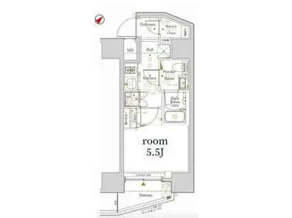 LOG NOBORITO STATION(1K/10階)の間取り写真