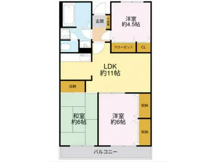 ロイヤルハイネス(3LDK/3階)の間取り写真