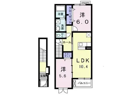 メゾン ナリッシュ B(2LDK/2階)の間取り写真