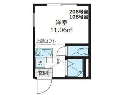 BELFORMA(ワンルーム/1階)の間取り写真