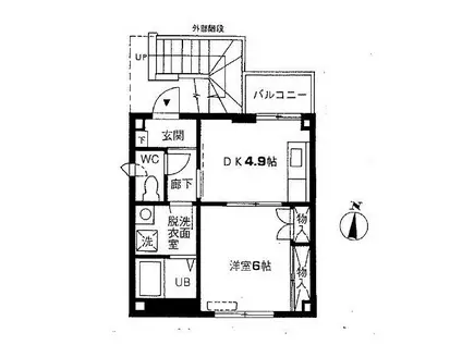 白山工藤メゾン(1K/1階)の間取り写真