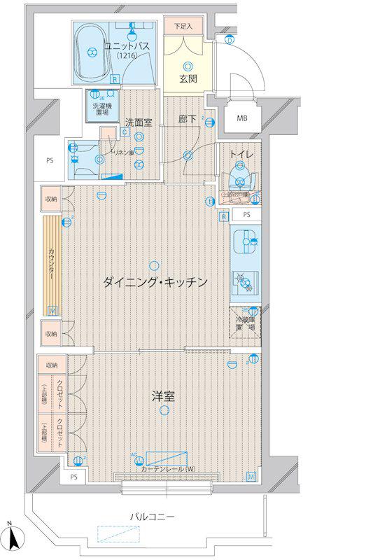 ルーブル上板橋(1DK/6階)の間取り写真