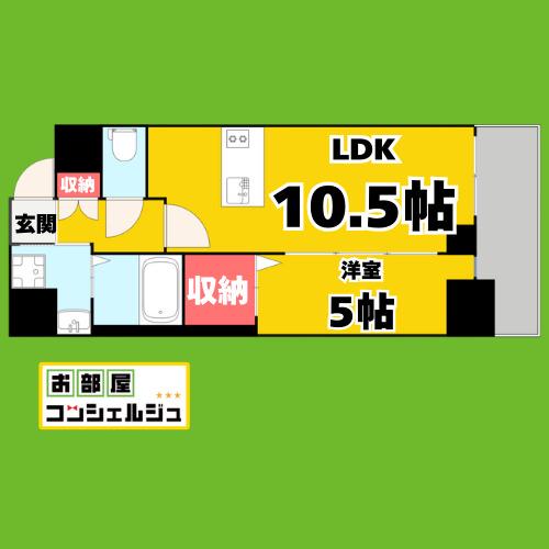 MAXIV名古屋上前津(1LDK/4階)の間取り写真