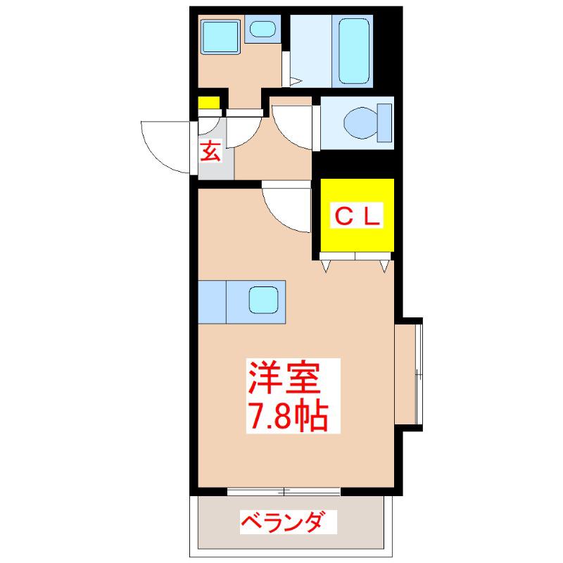 MZ鴨池(ワンルーム/2階)の間取り写真