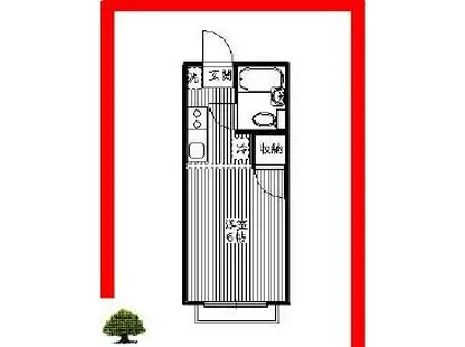 シャルム若松(ワンルーム/2階)の間取り写真