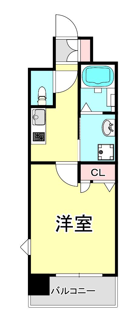 エスリード神戸三宮パークビュー(1K/12階)の間取り写真