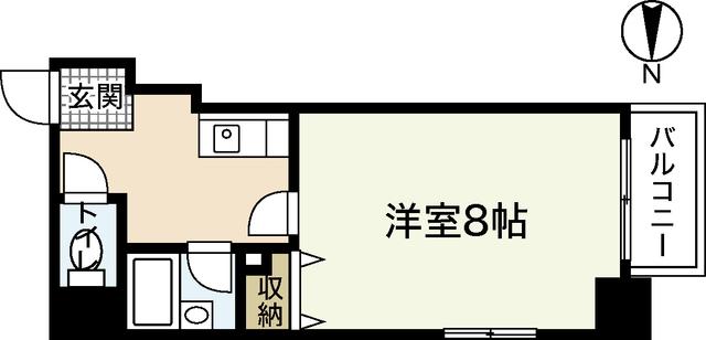 エスパシオ十日市(1K/5階)の間取り写真