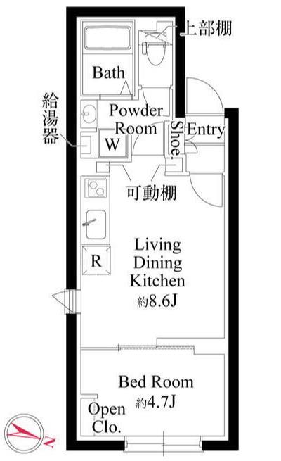 CASA PIAZZA品川イースト(1LDK/3階)の間取り写真