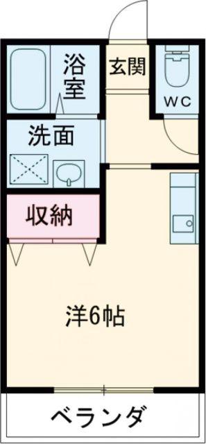 エストクール(1K/1階)の間取り写真