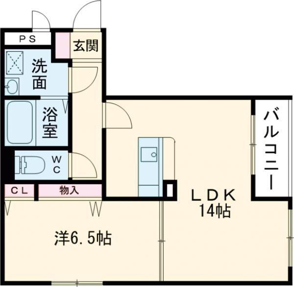 ハートフルM AIM(1LDK/2階)の間取り写真