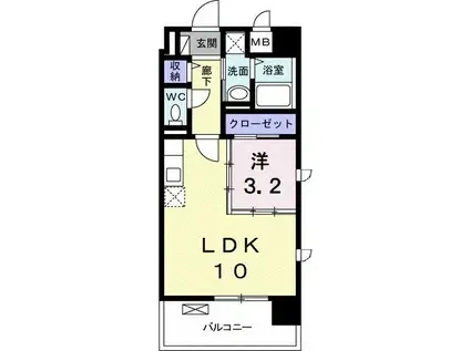 SOUBOU(1LDK/8階)の間取り写真