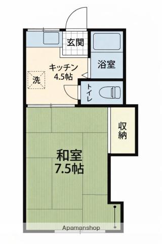リバーサイド1番館(1K/1階)の間取り写真