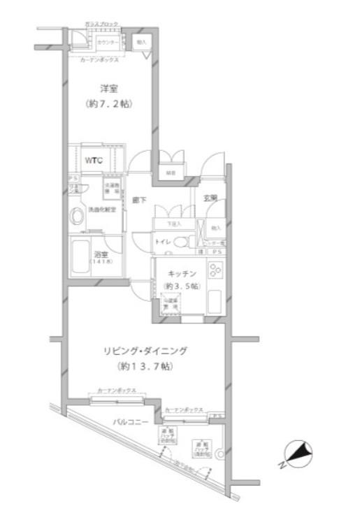 MFPRコート代官山(1LDK/1階)の間取り写真