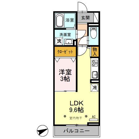 プレミスト VII(1LDK/2階)の間取り写真