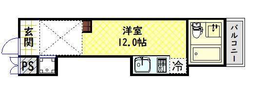 是空弁天(ワンルーム/5階)の間取り写真