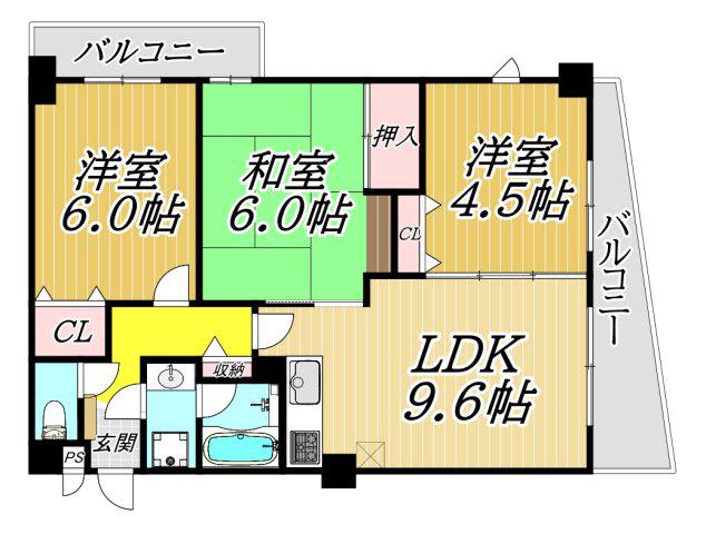 ノースフレア(3LDK/2階)の間取り写真