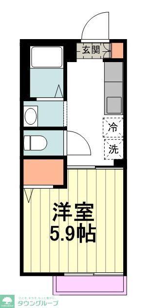 チッタ国立(1K/1階)の間取り写真