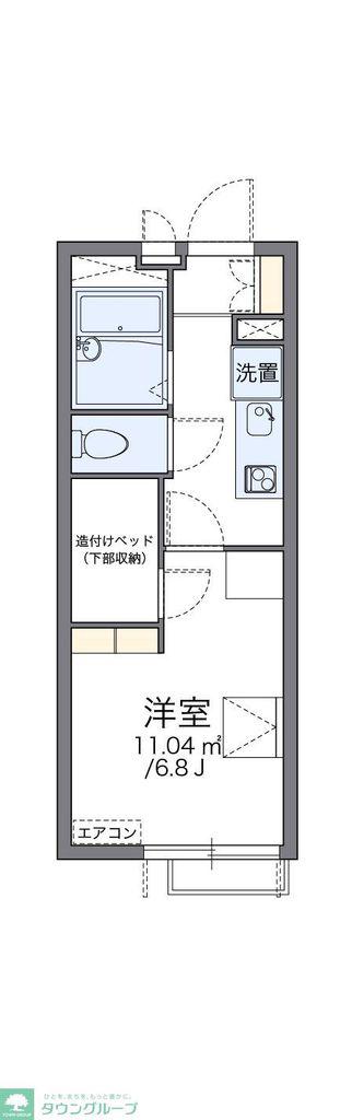 レオパレスOGIKUBOST3(1K/2階)の間取り写真