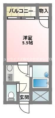 京阪プリンスマンション(1K/4階)の間取り写真