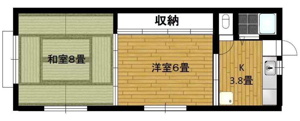 宮本荘(2DK/2階)の間取り写真