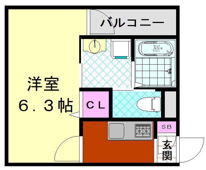 H-MAISON平野本町(1K/1階)の間取り写真