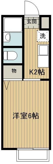 サニーフラットM2(1K/2階)の間取り写真