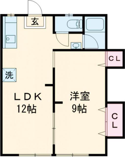 パークヒルズ日宇 A棟(1LDK/1階)の間取り写真