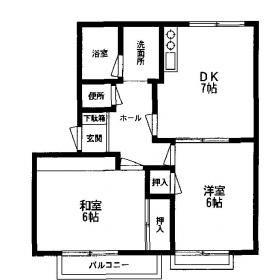 クレスト大和(2DK/2階)の間取り写真
