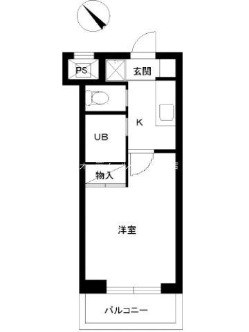 スカイコート日本橋第2(1K/5階)の間取り写真