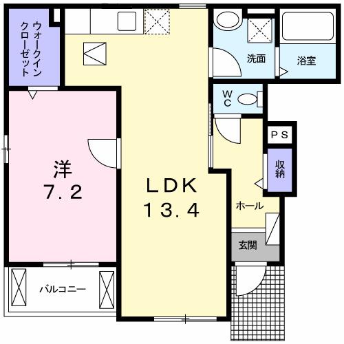 ラ コリエンテ(1LDK/1階)の間取り写真