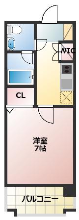 グレーシィ門真(1K/7階)の間取り写真