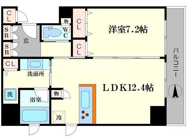 アーバネックス淀屋橋(1LDK/11階)の間取り写真