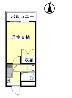 浜島ビル(1K/7階)の間取り写真