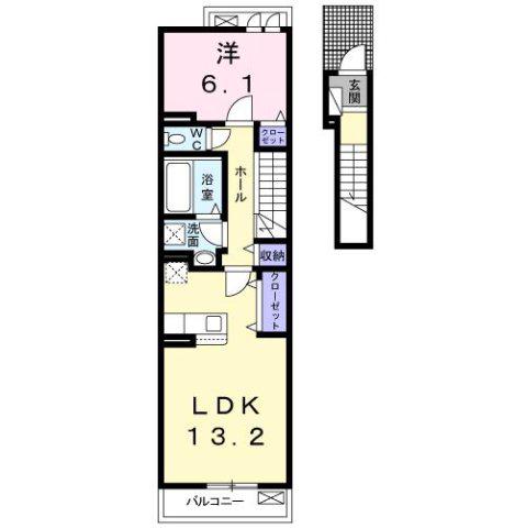 ライゼ長良 A(1LDK/2階)の間取り写真