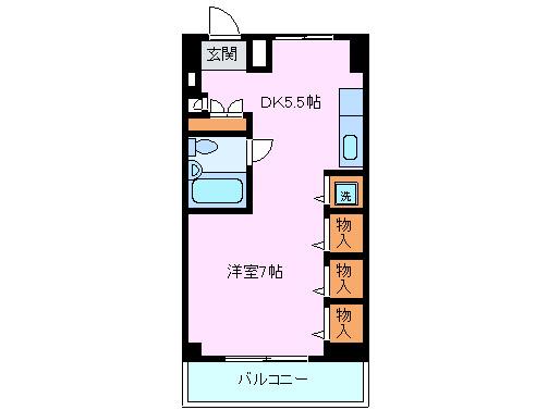 KOHWAビル(ワンルーム/4階)の間取り写真