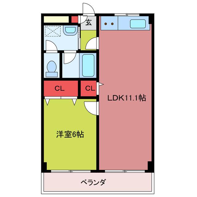 幸陽ビル(1LDK/2階)の間取り写真